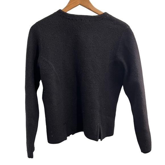 PENDLETON 100% Virgin Wool Black Beaded Cardigan Size Medium - Picture 2 of 10